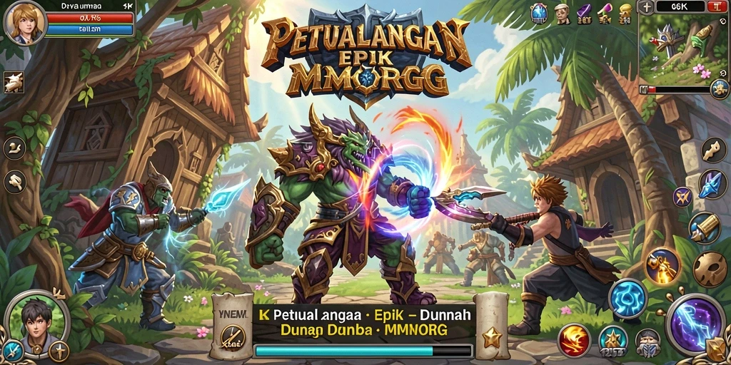 Menampilkan gameplay epik dalam dunia MMORPG 66K.