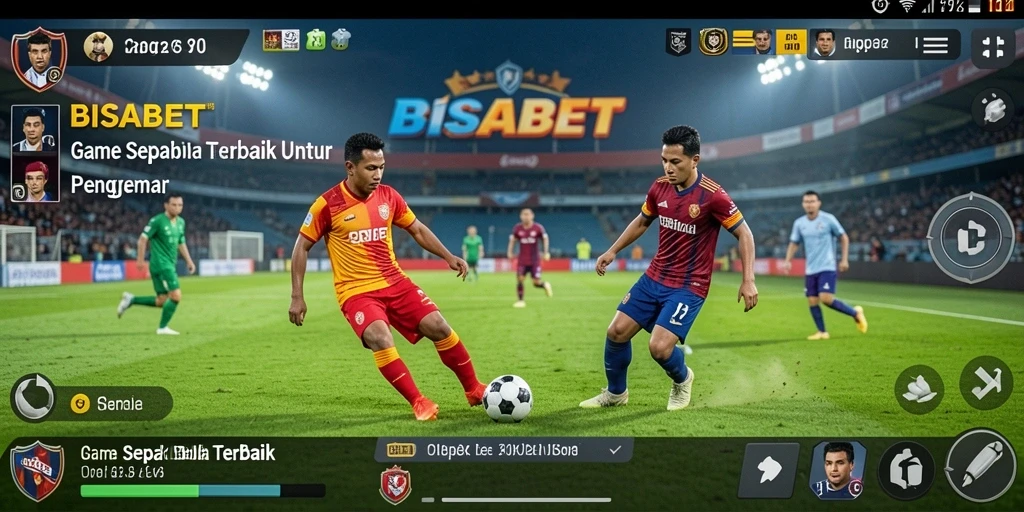 Tampilan gameplay BISABET dengan aksi sepak bola yang menegangkan.
