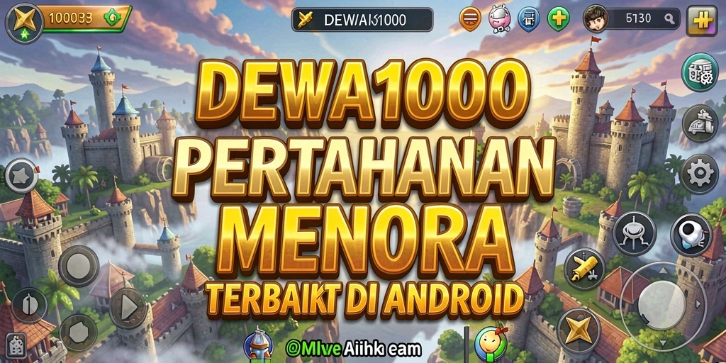 Gameplay <strong>DEWA1000</strong> yang menegangkan dalam mode Tower Defense.