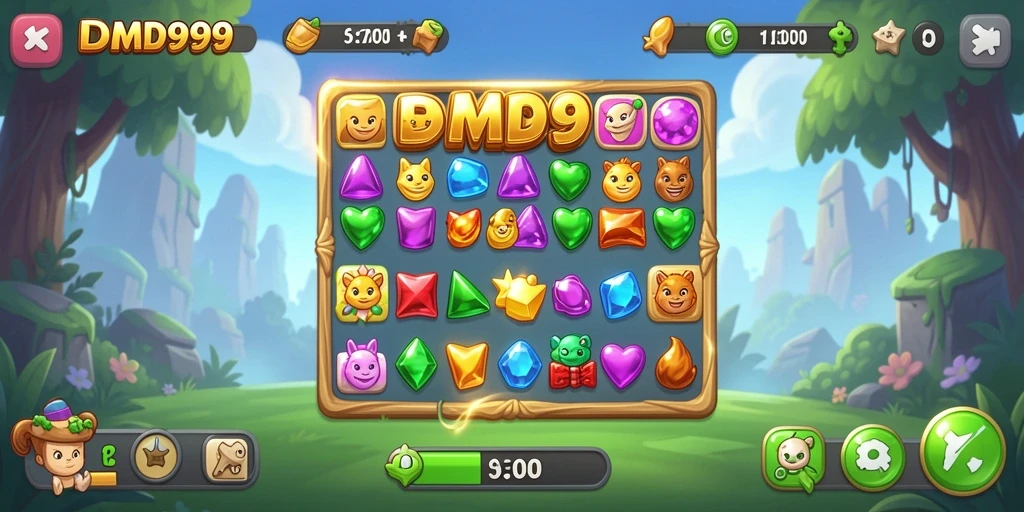 Tampilan gameplay DMD999 yang penuh warna dan menantang.