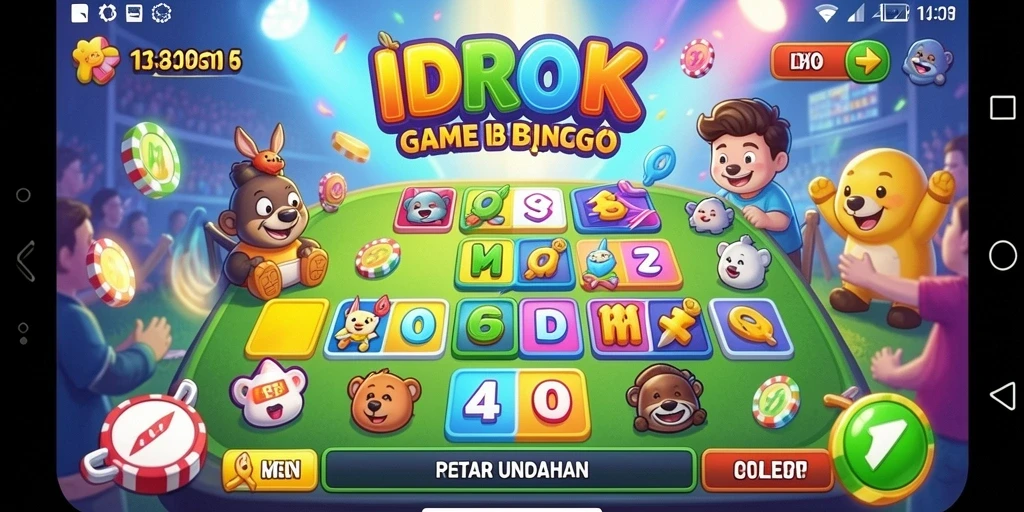 Tampilan gameplay menegangkan di dalam IDROK dengan pengalaman Bingo yang memukau.