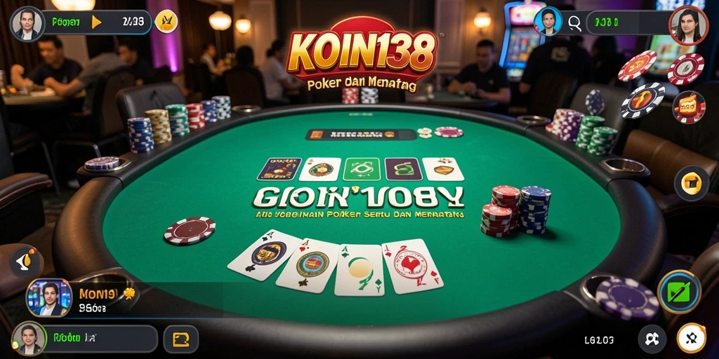 Tampilan gameplay Poker yang menarik dan interaktif di KOIN138.