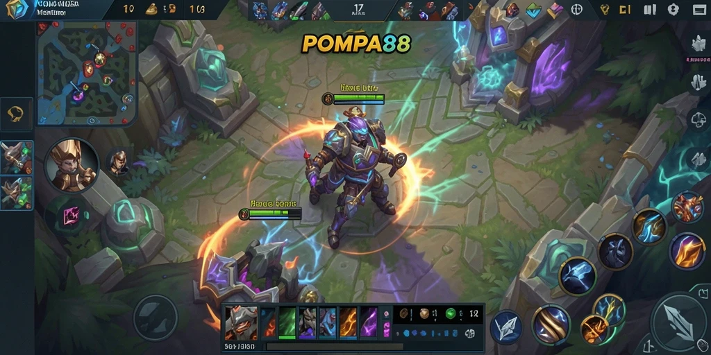 Screenshot gameplay POMPA88 yang menampilkan aksi pertempuran seru.