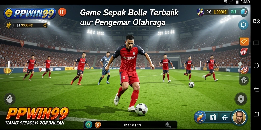 Tampilan utama gameplay sepak bola PPWIN99 yang menarik.