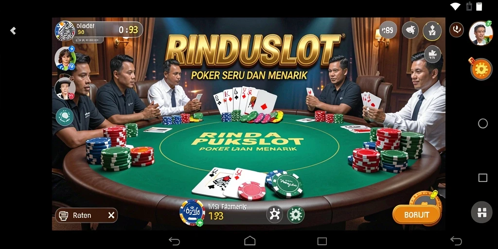 Screenshot gameplay RINDUSLOT menampilkan suasana Poker yang seru.