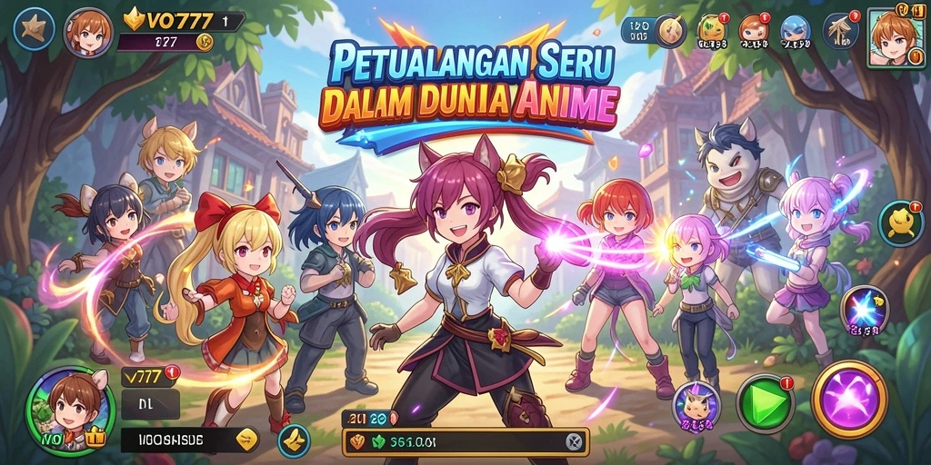 Tampilan gameplay menarik dari VO777 yang penuh aksi Anime.