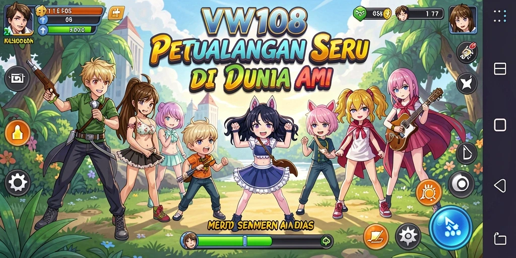 Tampilan gameplay VW108 yang penuh aksi dan karakter anime