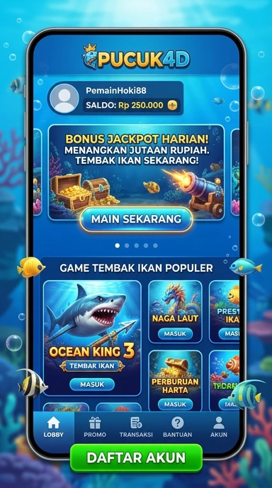 Screenshot tampilan aplikasi pucuk4d yang menarik.